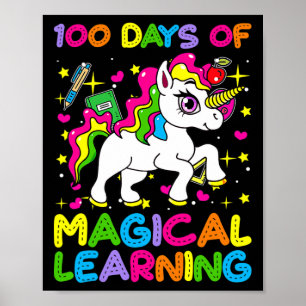 100 days of magical learning 100th day of school u poster