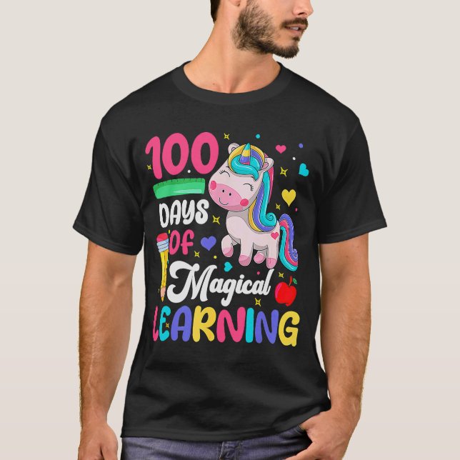 100 Days Of Magical Learning 100th Day Of School U T-Shirt (Front)