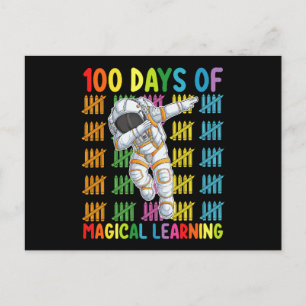 100 Days Of Magical Learning Astronaut School Postcard