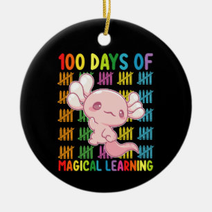 100 Days Of Magical Learning Axolotl School Ceramic Ornament