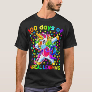 100 Days of Magical Learning Dabbing Unicorn Mask  T-Shirt
