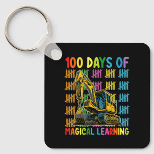 100 Days Of Magical Learning Excavator School Keychain
