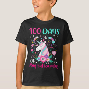100 days of magical learning flossing unicorn T-Shirt