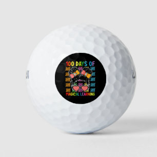 100 Days Of Magical Learning Messy Bun School Golf Balls