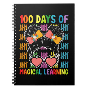 100 Days Of Magical Learning Messy Bun School Notebook