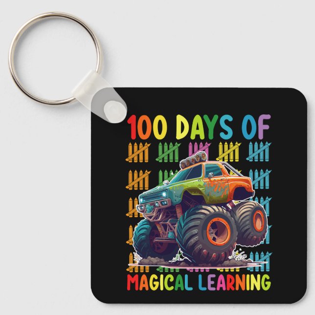 100 Days Of Magical Learning Monster Truck School Keychain (Front)