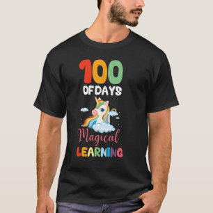100 Days Of Magical Learning Rainbow Unicorn 100 D T-Shirt
