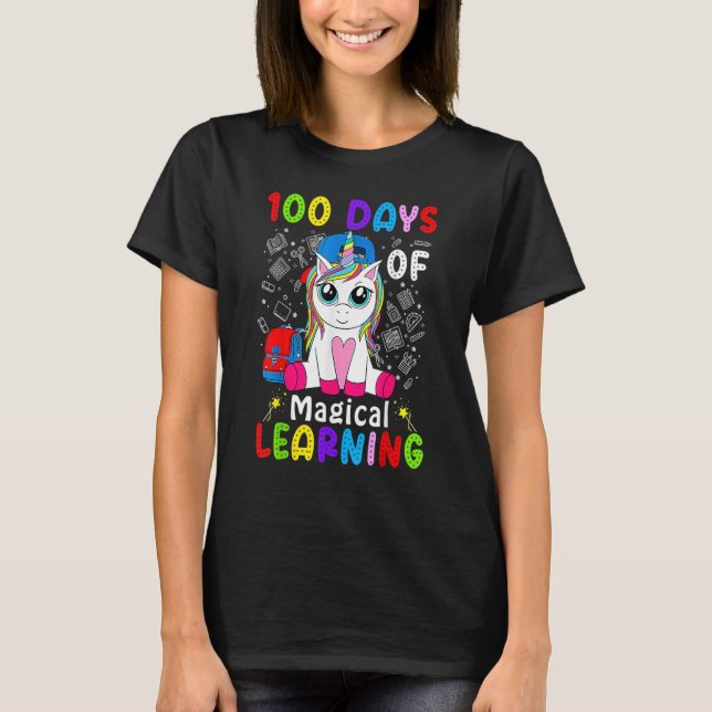100 Days of Magical Learning School Smarter Dabbin T-Shirt (Front)