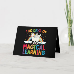 100 Days Of Magical Learning School Unicorn Girls Card