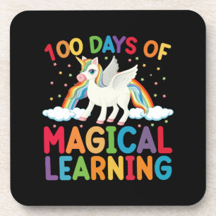 100 Days Of Magical Learning School Unicorn Girls  Coaster