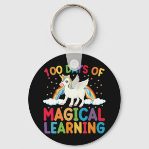 100 Days Of Magical Learning School Unicorn Girls  Keychain