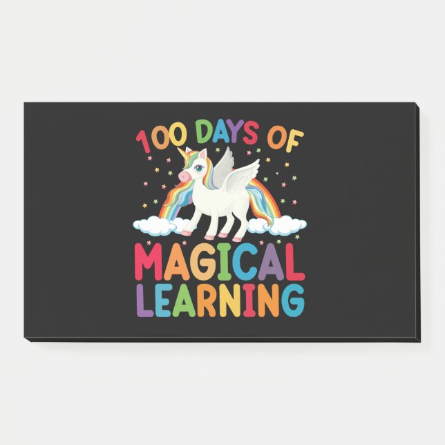 100 Days Of Magical Learning School Unicorn Girls  Post-it Notes (Front)