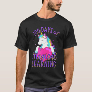 100 Days of Magical Learning School Unicorn Girls T-Shirt