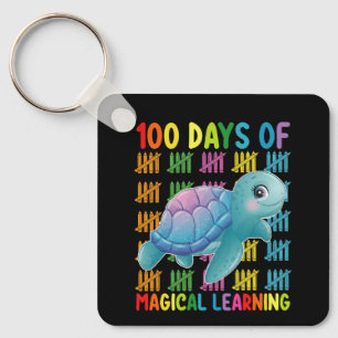 100 Days Of Magical Learning Turtle School Keychain
