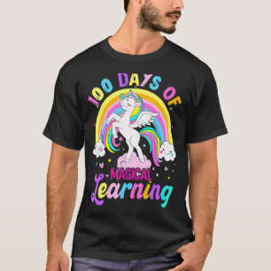 100 Days Of Magical Learning Unicorn Rainbow Stude T-Shirt