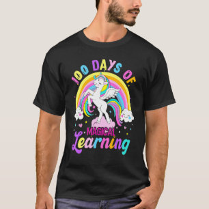 100 Days Of Magical Learning Unicorn Rainbow Stude T-Shirt