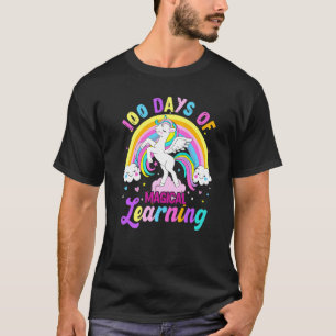 100 Days Of Magical Learning Unicorn Rainbow Stude T-Shirt