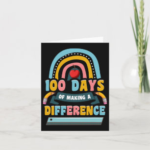 100 Days Of Making A Difference Rainbow Kids Teach Card