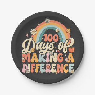 100 Days of Making a Difference Rainbow Teaching  Paper Plate