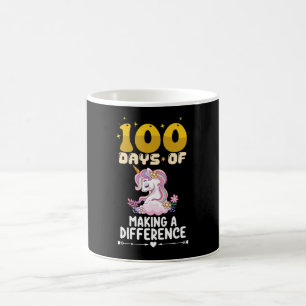 100 Days Of Making A Difference Unicorn School Coffee Mug