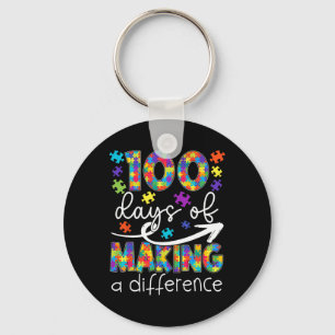 100 Days Of Making Difference 100th Day Of School Keychain