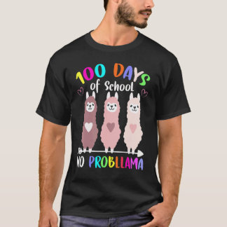 100 Days Of No School Probllama Llama Teachers T-Shirt