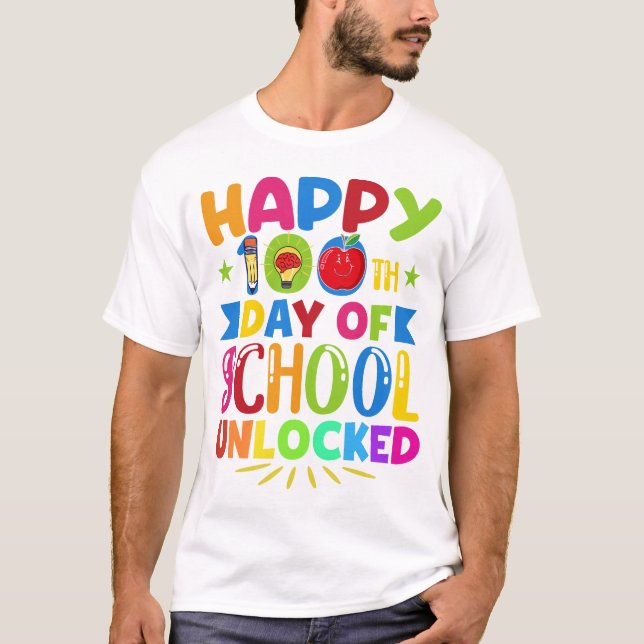 100 Days Of Pre K - Happy 100th Day Of School  T-Shirt (Front)