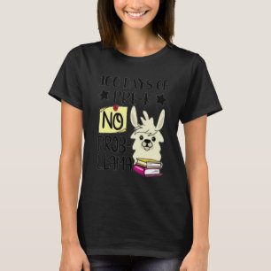 100 Days Of Pre-K No Prob Llama Teacher 100 Days O T-Shirt