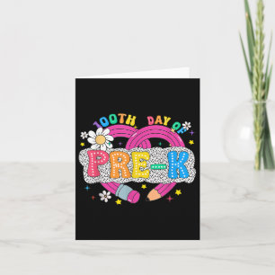 100 Days Of Pre-k Teacher Pencil 100 Days Smarter  Card