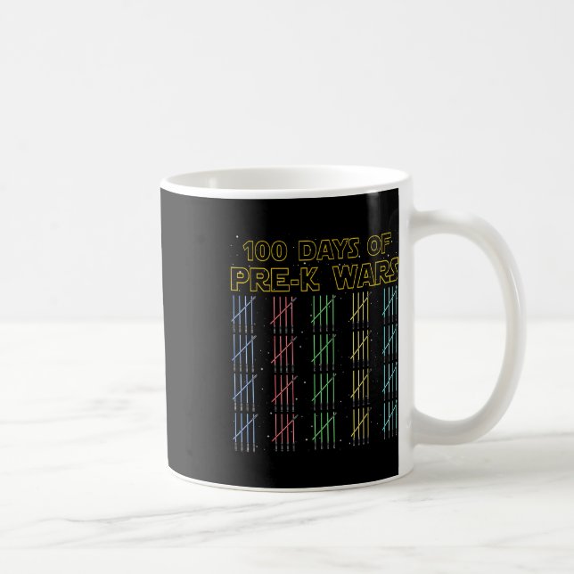 100 Days Of Pre-k Wars 100th Day Of School Coffee Mug (Right)