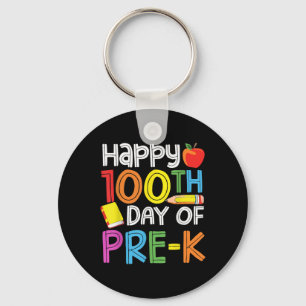 100 Days Of Preschool Teacher Kids 100th Days Of Keychain