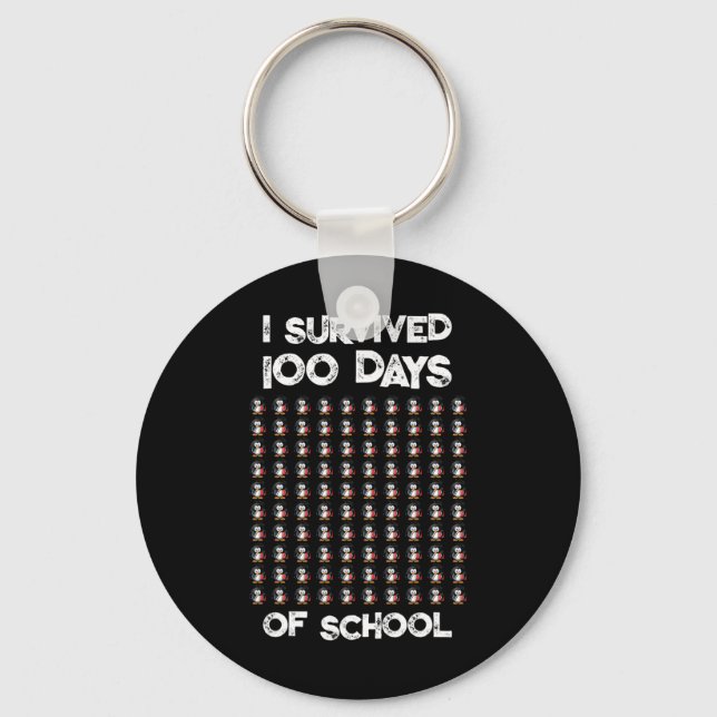 100 Days Of School 100 Penguins Design  Keychain (Front)