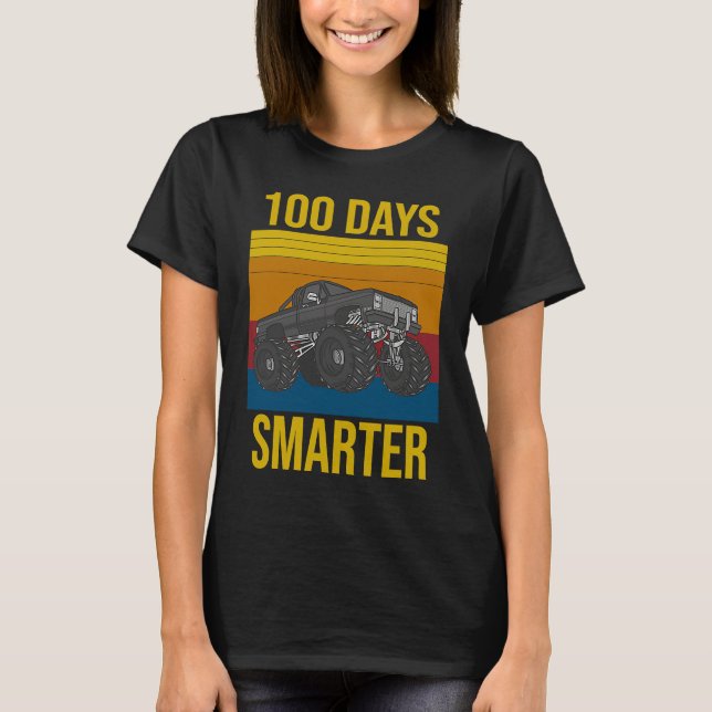 100 Days of School 100th Day 100 Days Smarter Mons T-Shirt (Front)