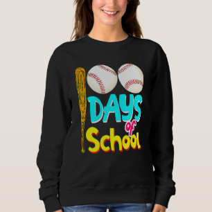 100 Days Of School 100th Day Baseball Teacher Stud Sweatshirt