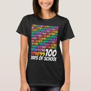 100 Days Of School 100th Day Cute Math Numbers Tea T-Shirt