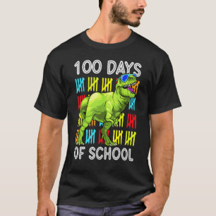 100 Days Of School 100th Day Dino T Rex Teacher Bo T-Shirt