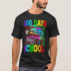 100 Days Of School 100th Day Dinosaur Monster Truc T-Shirt