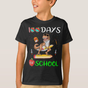 100 Days Of School 100th Day Dinosaur Teacher Stud T-Shirt