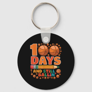 100 Days Of School 100th Day Of School Basketball Keychain