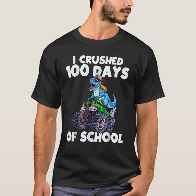 100 Days of School 100th Day of School Dino Monste T-Shirt (Front)