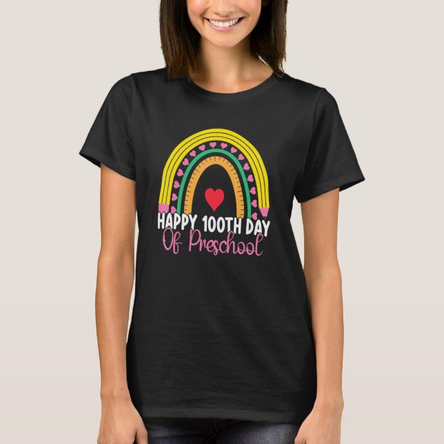 100 Days Of School 100th Day Of School Preschool R T-Shirt (Front)