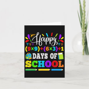 100 Days Of School 100th Math Equation Teacher Kid Card