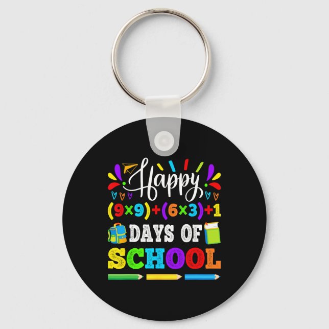 100 Days Of School 100th Math Equation Teacher Kid Keychain (Front)