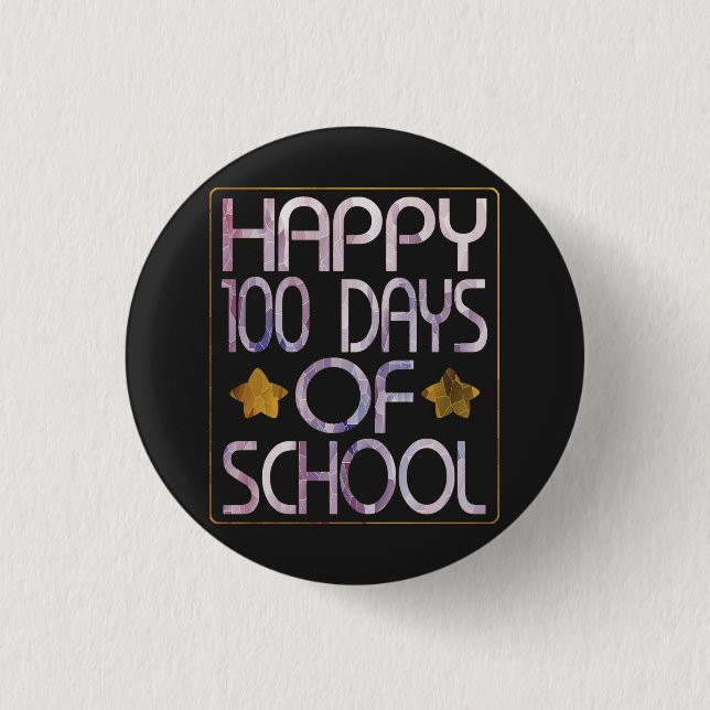 100 days of school 1 inch round button (Front)