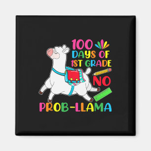 100 Days Of School 1st Grade No Probllama Llama  Magnet