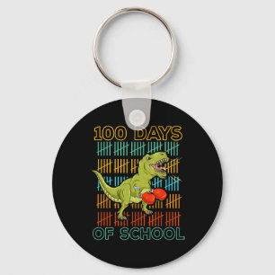 100 Days Of School 2025 Dinosaur Boxing Mma Martia Keychain