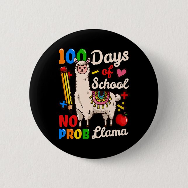 100 Days Of School 2 Inch Round Button (Front)