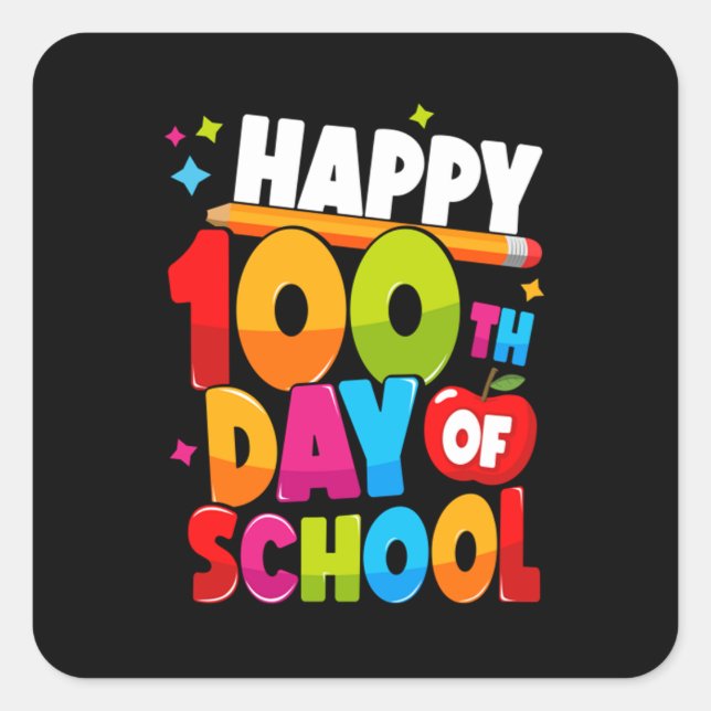100 Days of School 44 Square Sticker (Front)