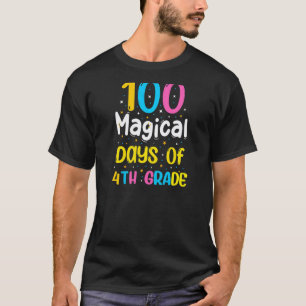 100 Days of School 4th Grade Kids Teacher Student T-Shirt