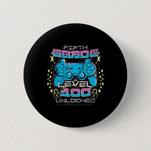 100 Days Of School 5th Grade Level Unlocked Video  2 Inch Round Button